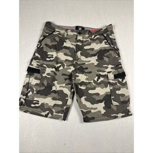 Beverly Hills Polo Club Men's Cargo Camo Shorts Size 36 Gray Black